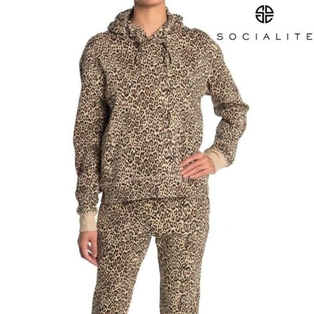 SOCIALITE Printed Pullover Hoodie Long Sleeve Sweater NWT‎